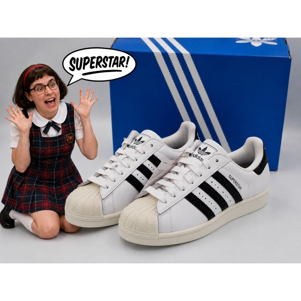 adidas Superstar II Rhinestone Women's 8 Cloud White Core Black IF7366 NIB